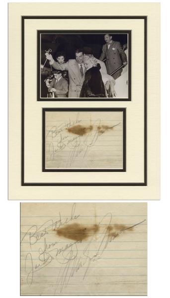 Marilyn Monroe & Joe DiMaggio Signatures -- With JSA COA